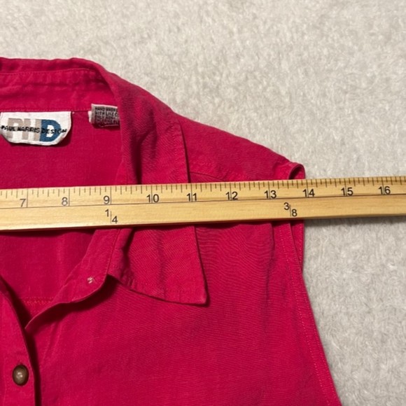 Paul Harris Design Pink Linen Tencel Blend Barbie Core Sleeveless Top Size Med - Picture 10 of 12